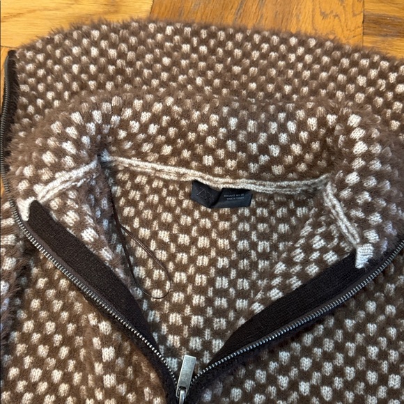 Zara faux fur combination knit bomber jacket in brown size small - Picture 7 of 9